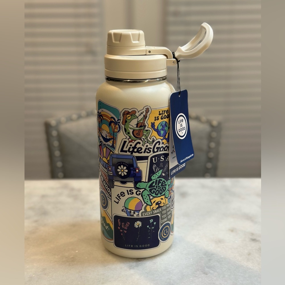 “LIFE IS GOOD” 32oz Stainless Steel Chug Tumbler - NWT
